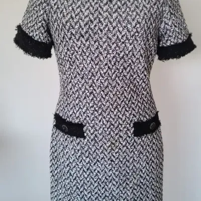 Black & White St John Textured Dress, Size 4