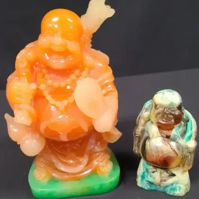Vintage Resin Laughing Buda Statues