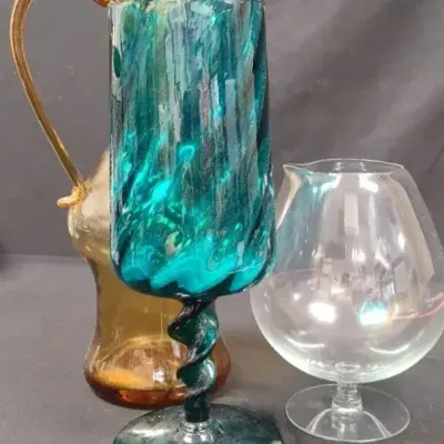 Various Colored Glass Jars