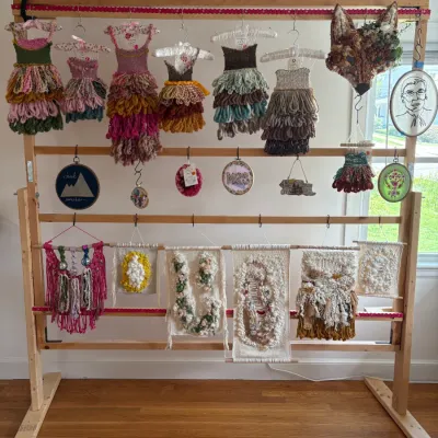 Sale Photo Thumbnail #2: Handwoven & Embroidered Artwork