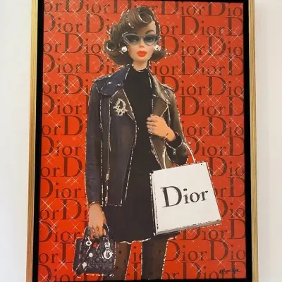 Sale Photo Thumbnail #32: Oliver Gal "What Did You Say?" Barbie Fashion Framed Artwork