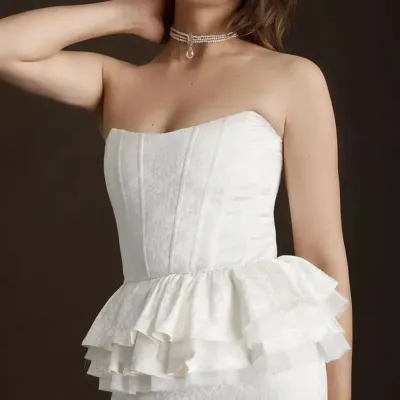Sale Photo Thumbnail #56: (NWT) V. Chapman Marie Strapless Corset Peplum Marie Top