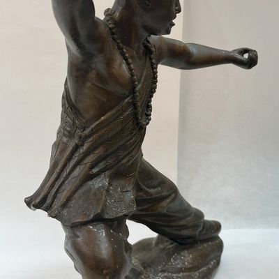 Sale Photo Thumbnail #411: In good condition, but he is missing his stick. VERY HEAVY!