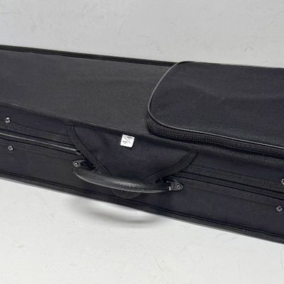 Sale Photo Thumbnail #25: Violin needs to be re-strung, but it otherwise is in near-new condition. Violin and bow both store inside the lined case. See photos for other details.
