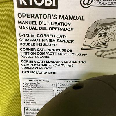 Sale Photo Thumbnail #138: Model CFS1503G Sander Kit. Tested, runs as expected. Includes zippered storage bag, sanding pads, dust bag, and users manual.