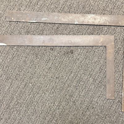 Sale Photo Thumbnail #432: Measures 24” x 18” (RUSSWIN) and 24” x 12”. Some paint spots and surface rust, but otherwise in good condition.
