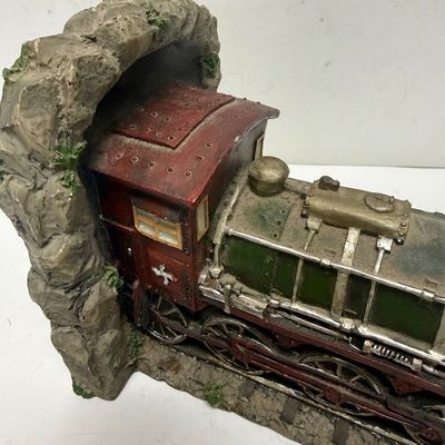 Sale Photo Thumbnail #535: Heavy, approx. 7.5" long. Damage to the front, original smokestack is broken off.