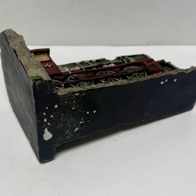 Sale Photo Thumbnail #532: Heavy, approx. 7.5" long. Damage to the front, original smokestack is broken off.