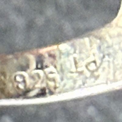 Sale Photo Thumbnail #456: Size 6.5, black stone in body of butterfly. 3.4g total weight.
