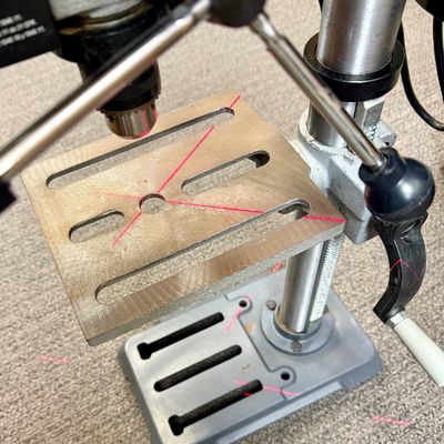 Sale Photo Thumbnail #207: Model DP103, tested, all functions work as expected. Drill press has a work light and a laser for centering the workpiece and seeing where the hole will be.