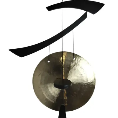 Woodstock Chimes Emperor Gong With Black Wood Frame and Striker