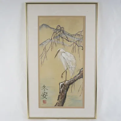 Bonnie Lee Jones “Winter Tranquility” Framed Crane Artwork