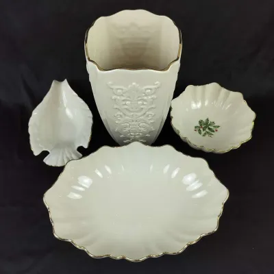 5-Piece Lenox Ivory Porcelain Serving & Décor Collection with Gold Trim