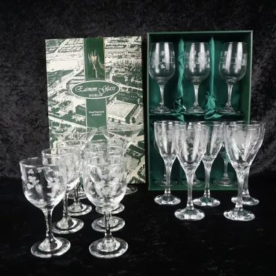 Eamon Glass Hand-Engraved Irish Crystal Stemware Collection