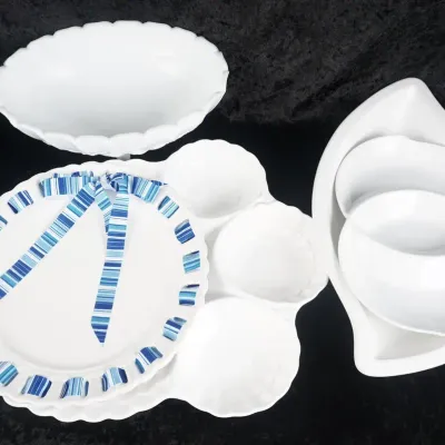 Ceramart & Assorted White Ceramic Serving Dishes and Platters, 6 Pieces