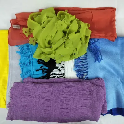 9 Women’s Colorful Scarves & Wraps in Assorted Rayon and Cotton Styles