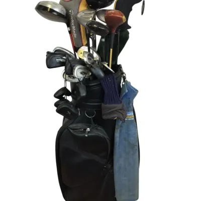 Takara Sporting Golf Bag with Mixed Clubs, Headcovers, & Accessories #2