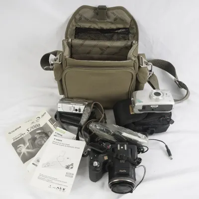 Fujifilm FinePix S7000 & Canon Film Cameras with London Fog Bag & Accessories