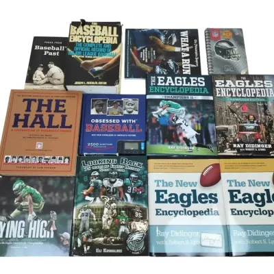 12 Eagles & Baseball Books with Signed Ray Didinger Encyclopedia