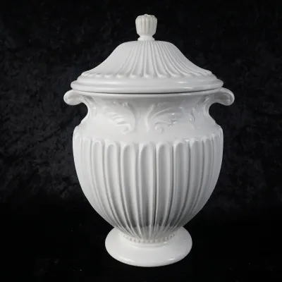 Lenox Butler’s Pantry White Ceramic Medium Canister with Lid, Made in Italy