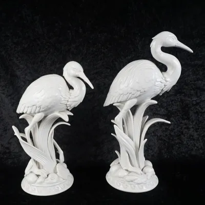 Fitz & Floyd Atlantis Collection White Heron Figurines, Pair