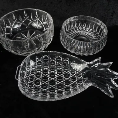 Gorham Lady Anne & Althea Lead Crystal Bowls with Shannon Pineapple Server