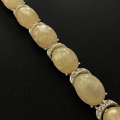 1960 Coro signed Excellent Confetti Lucite Glitter Link Bracelet