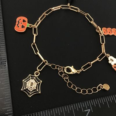Cute gold tone Halloween charm bracelet
