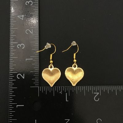 Pretty gold tone heart fashion earrings