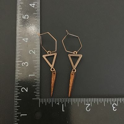 Cool retro style wooden earrings