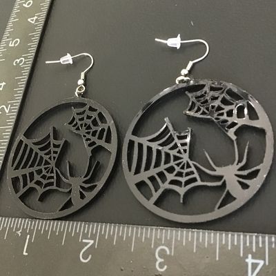 Large spider web statement earrings