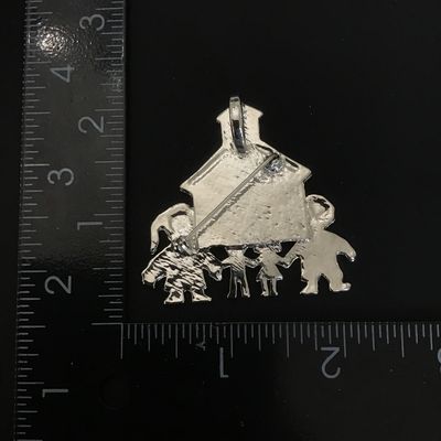 Cute silver tone school brooch/pendant