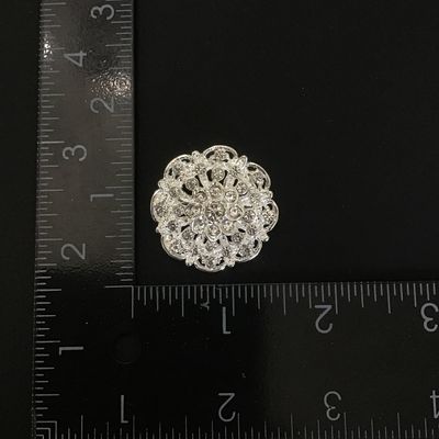 Pretty silver tone fashion brooch