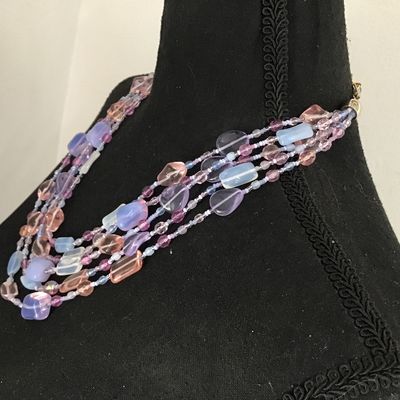 Joan Rivers Czech Rep 5 Strand Signed Vintage Necklace