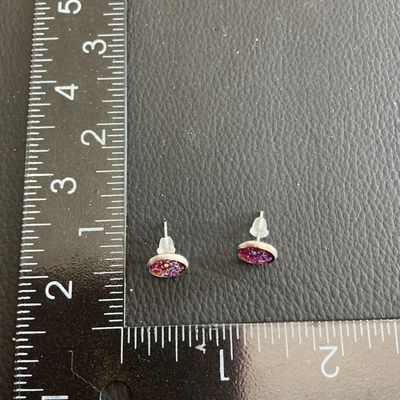 Silver Tone glitter earrings