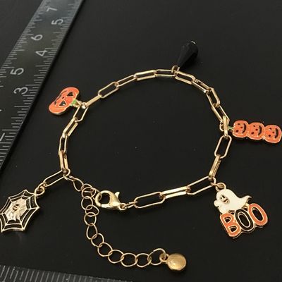 Cute gold tone Halloween charm bracelet