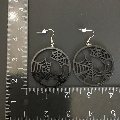 Large spider web statement earrings