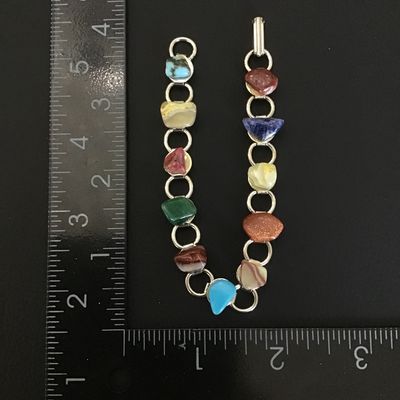 Really cute vintage multicolored gemstone bracelet