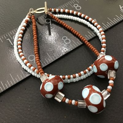 Glass Bead Poka- Dot Bracelet