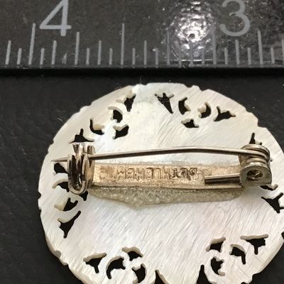 Beautiful Vintage Carved MOP Brooch