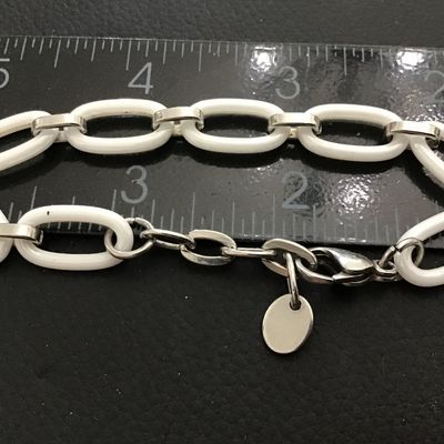 White And Silver Link Fashion Bracelet