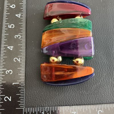 Vibrant multi colored stretchy fashion bracelet