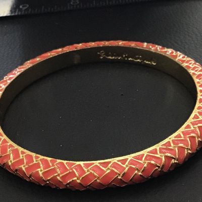 Lilly Pulitzer Orange Basket Weave Enamel Bracelet