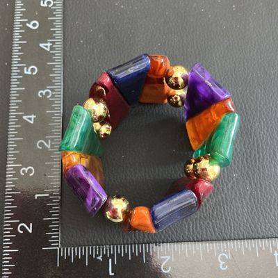 Vibrant multi colored stretchy fashion bracelet