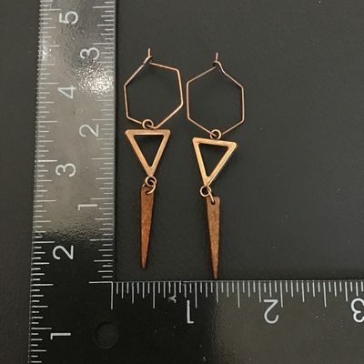 Cool retro style wooden earrings