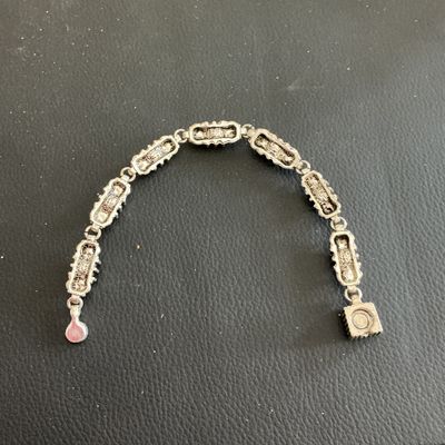 Silver Tone Multi Colored rhinestone Bracelet
