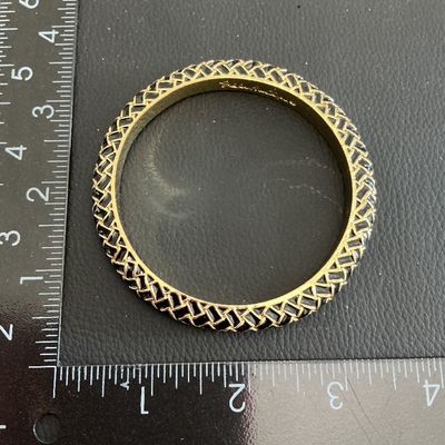 Gold Tone Lilly Pulitzer bangle bracelet with black enamel