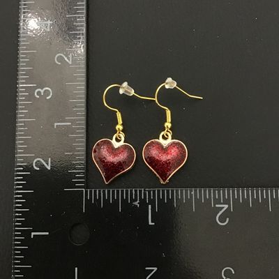 Pretty gold tone heart fashion earrings