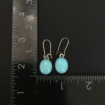 Beautiful aqua glass dangle earrings