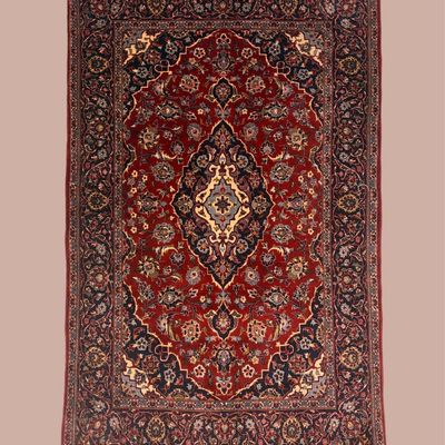 Deep burgundy traditional area rug with intricate floral medallion